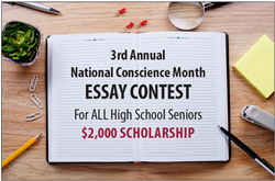 As High School Seniors Finalize College Applications, the National Conscience Month Essay Contest Offers a $2,000 Scholarship