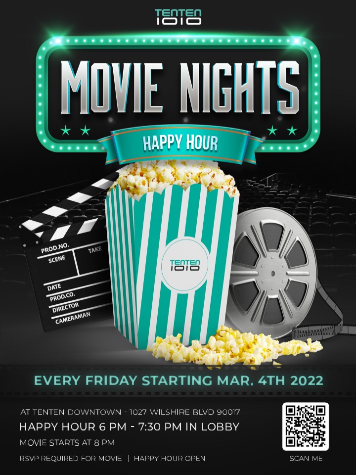 TENTEN Wilshire Announces New Happy Hour Movie Nights Each Friday