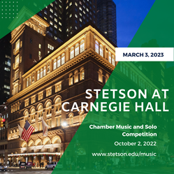Stetson University Students to Perform Annually at Carnegie Hall