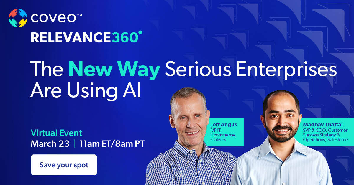 Coveo Announces Next Relevance 360° Event – Beyond Personalization; Profitize Experiences with AI