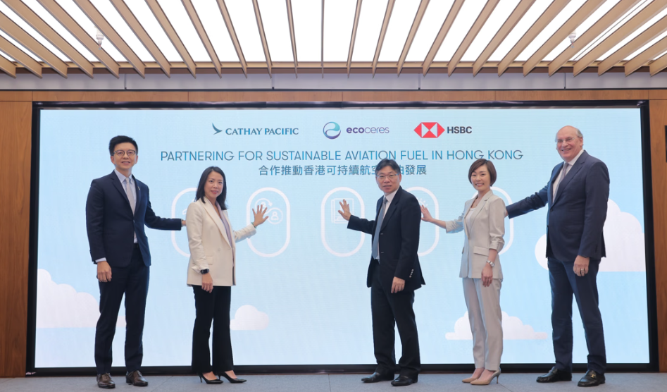 HSBC, Cathay Pacific and EcoCeres partner for major sustainable aviation fuel initiative in Hong Kong