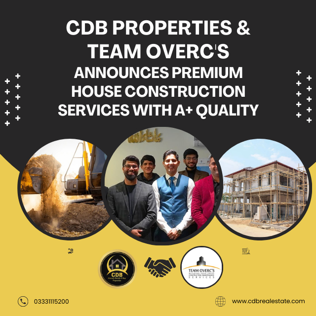 CDB Properties & Team Overcs Joint Venture Offer House Construction Services